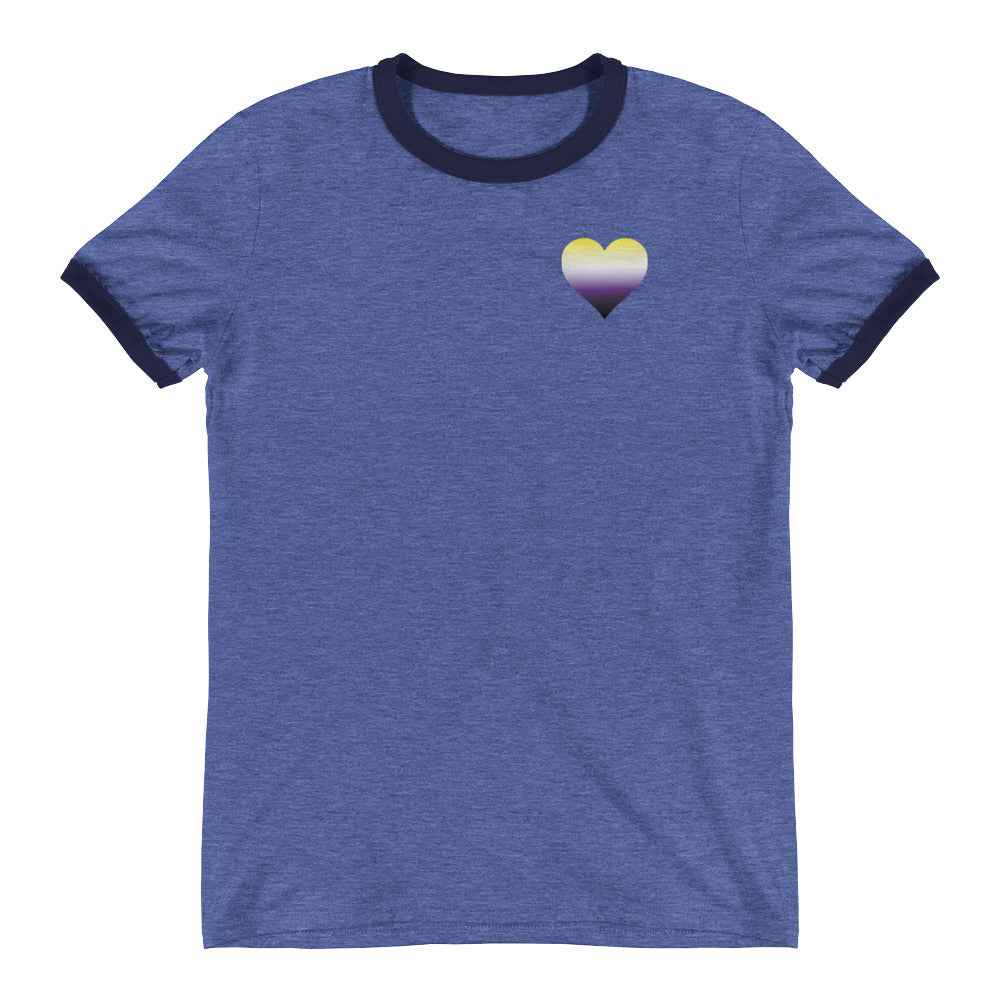 Non-binary Heart Ringer T-Shirt
