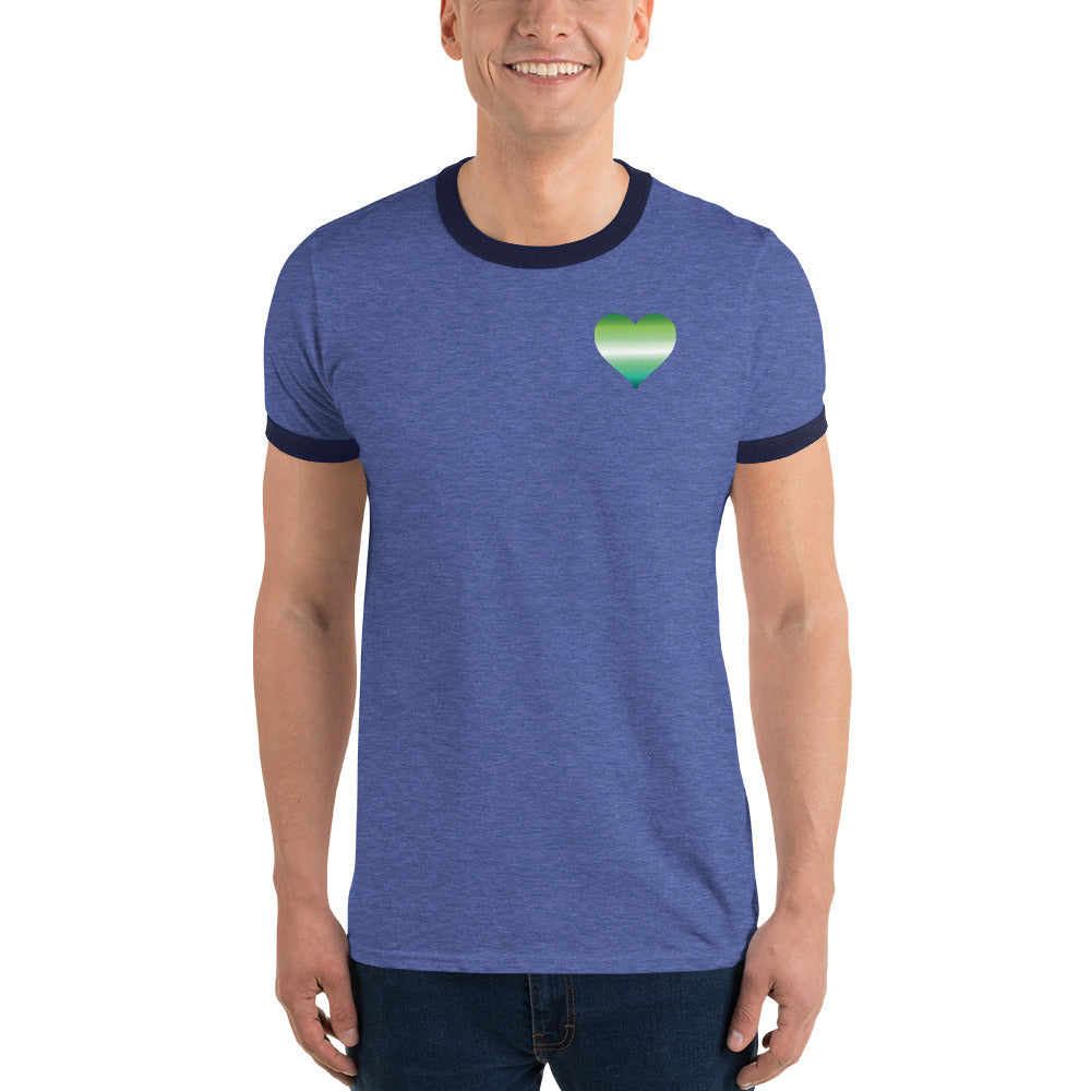 Gay Male Heart Ringer T-Shirt