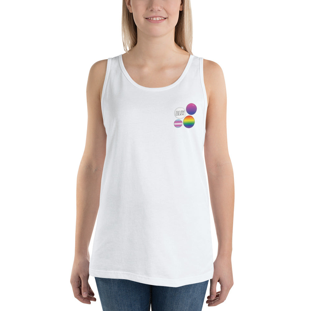 Ally Pride Button Unisex Tank Top