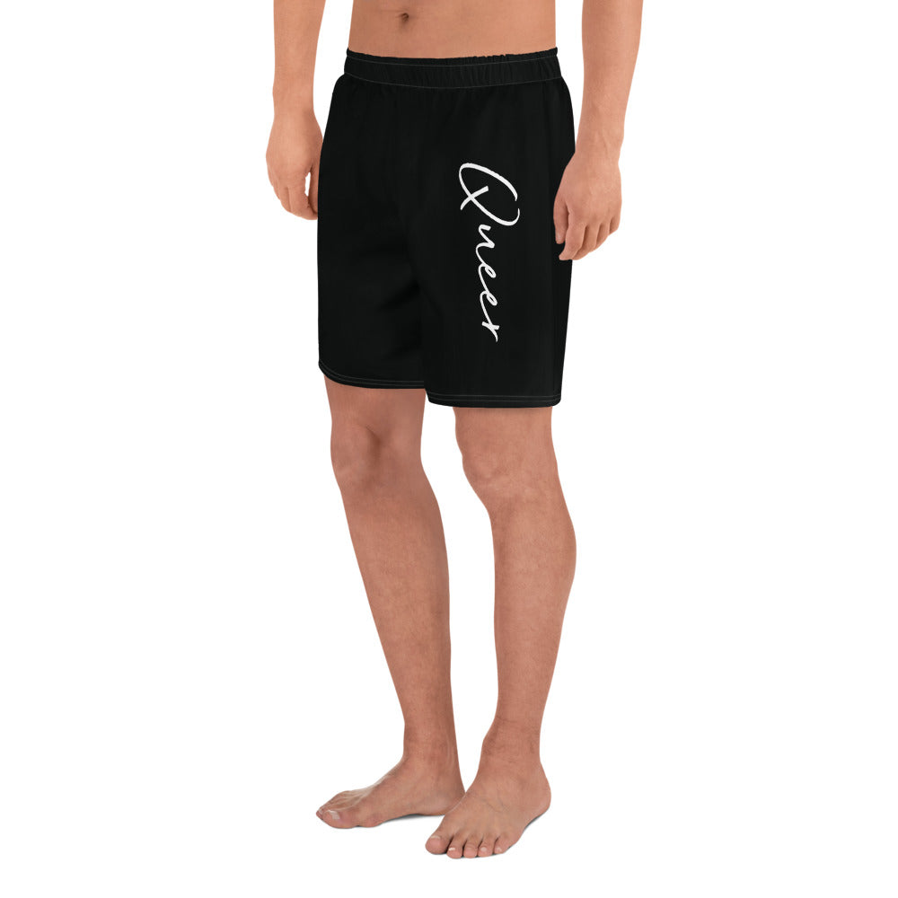 Queer All-Over Print Men's Athletic Long Shorts