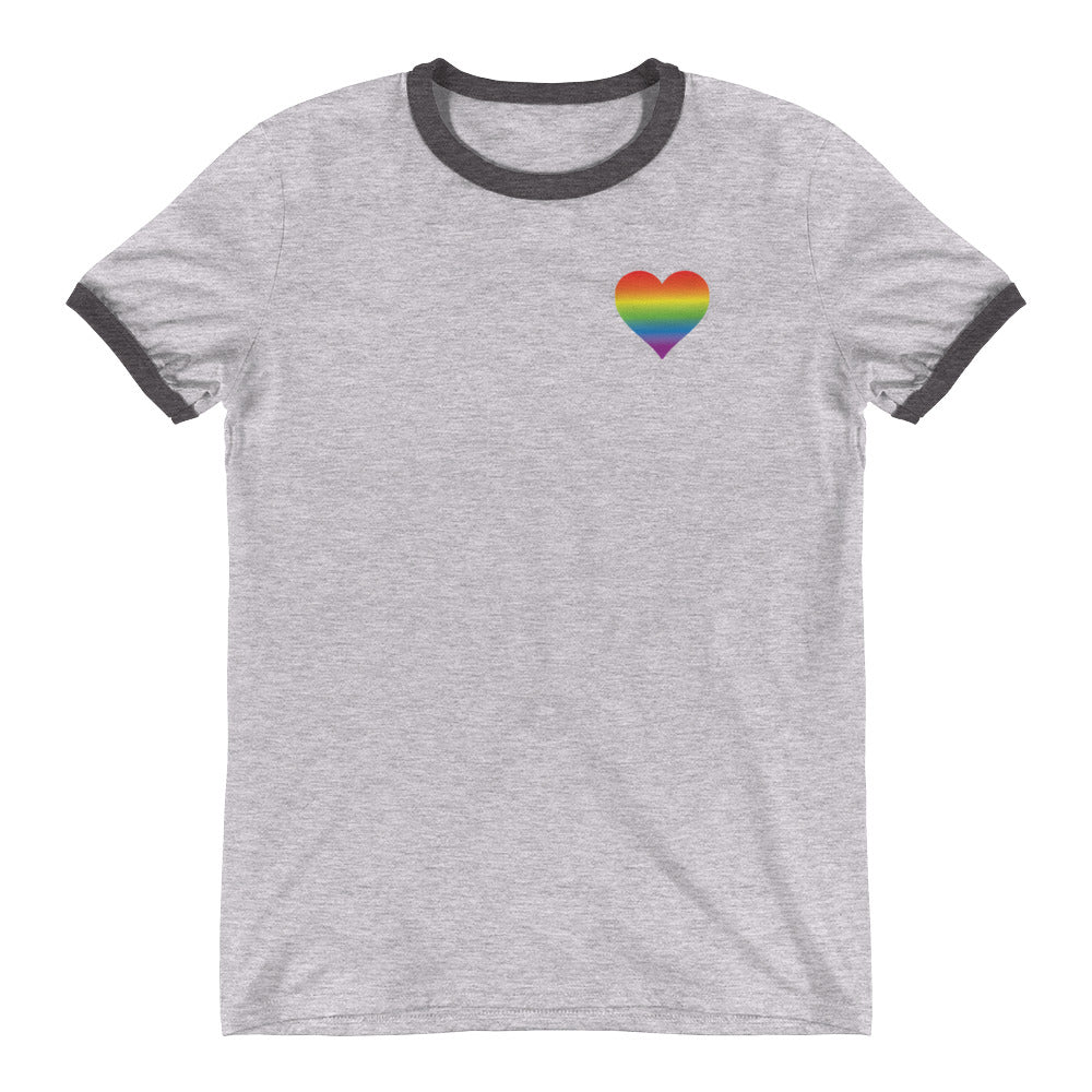 Rainbow Heart Ringer T-Shirt