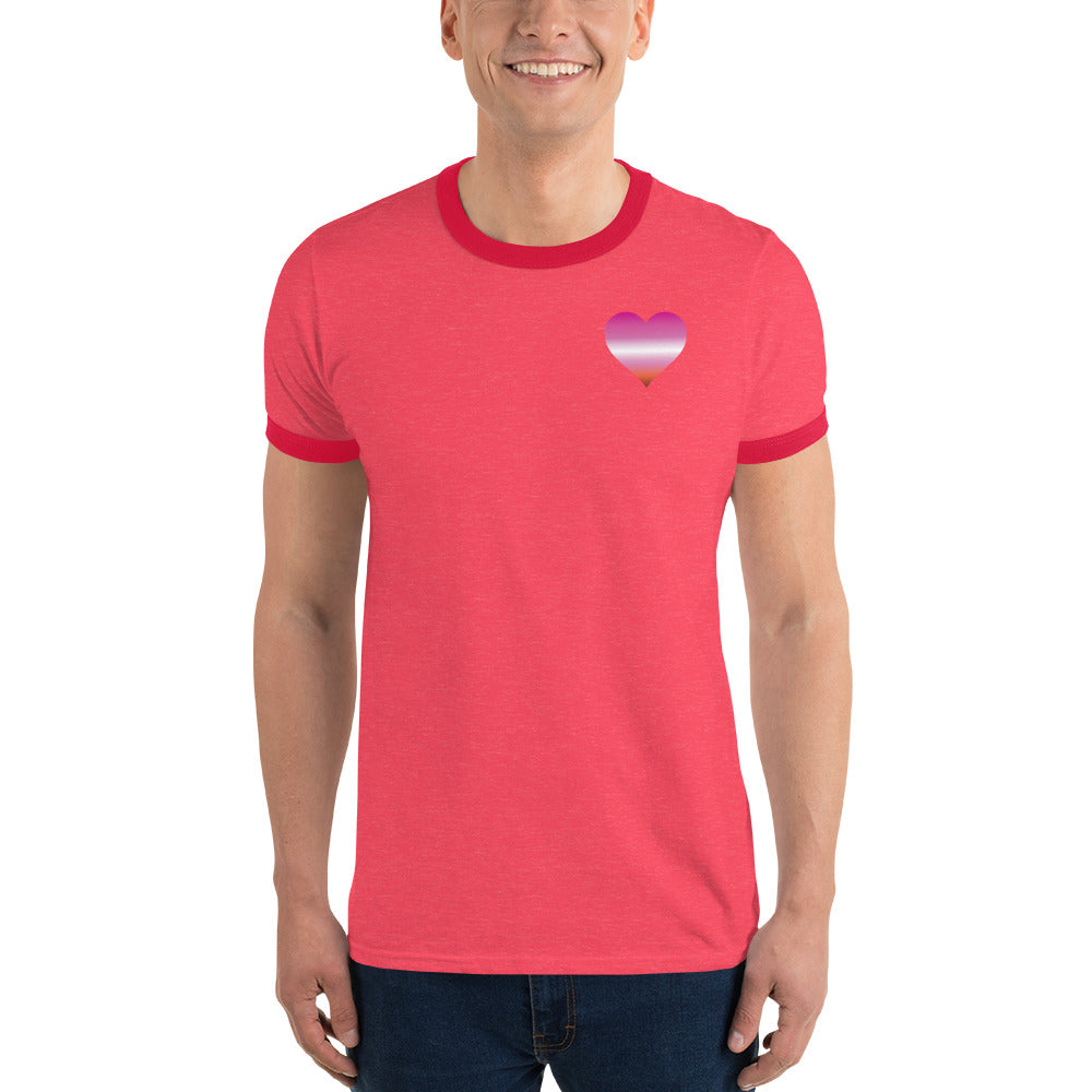 Lesbian Heart Ringer T-Shirt