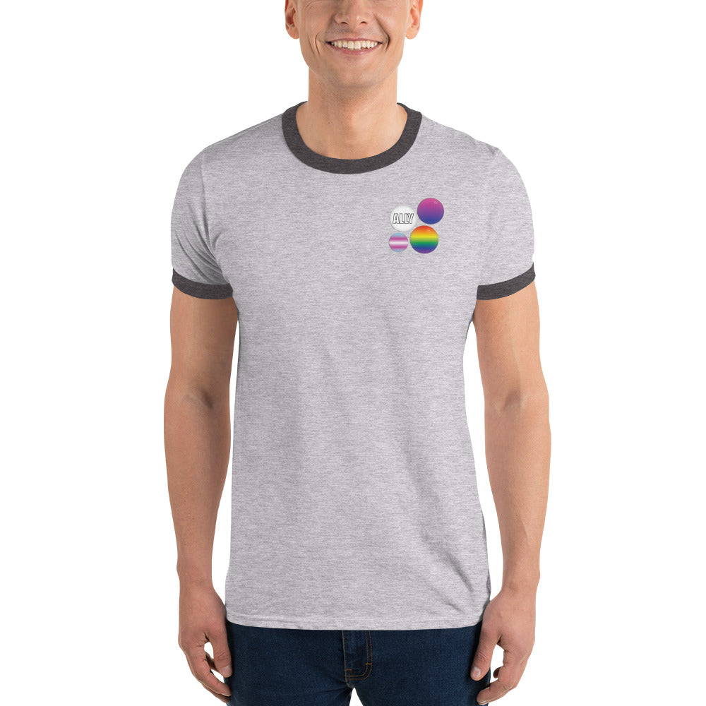 Ally Pride Button Ringer T-Shirt