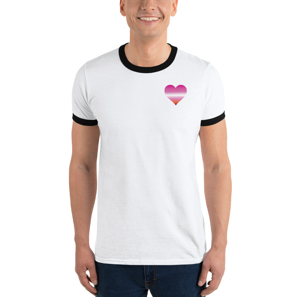 Lesbian Heart Ringer T-Shirt