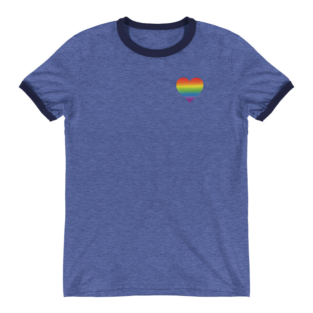 Rainbow Heart Ringer T-Shirt
