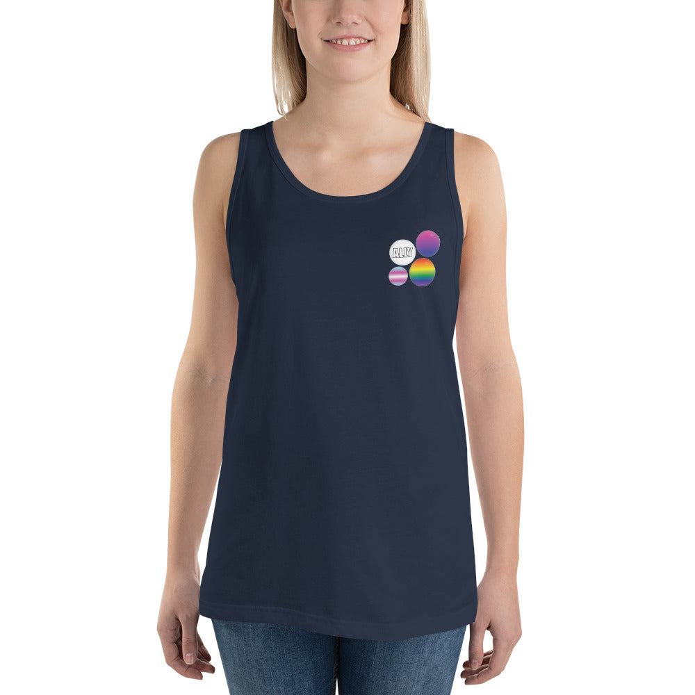 Ally Pride Button Unisex Tank Top