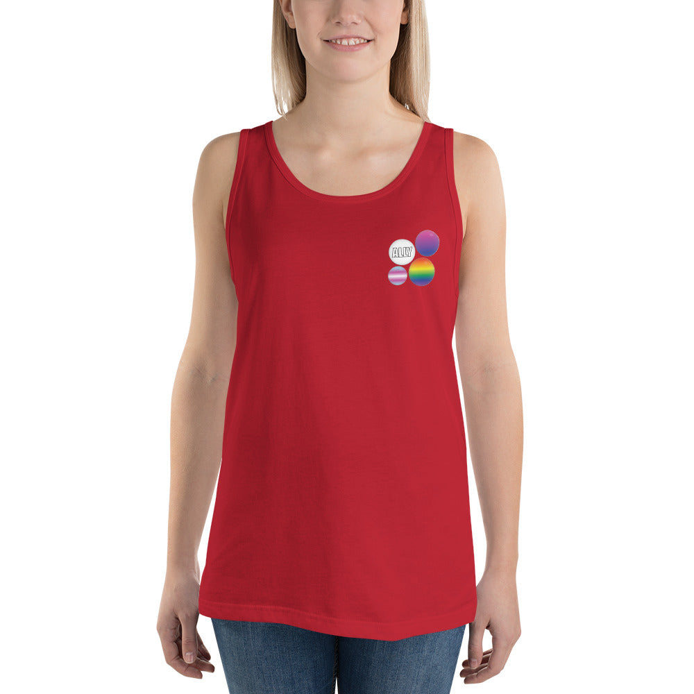 Ally Pride Button Unisex Tank Top