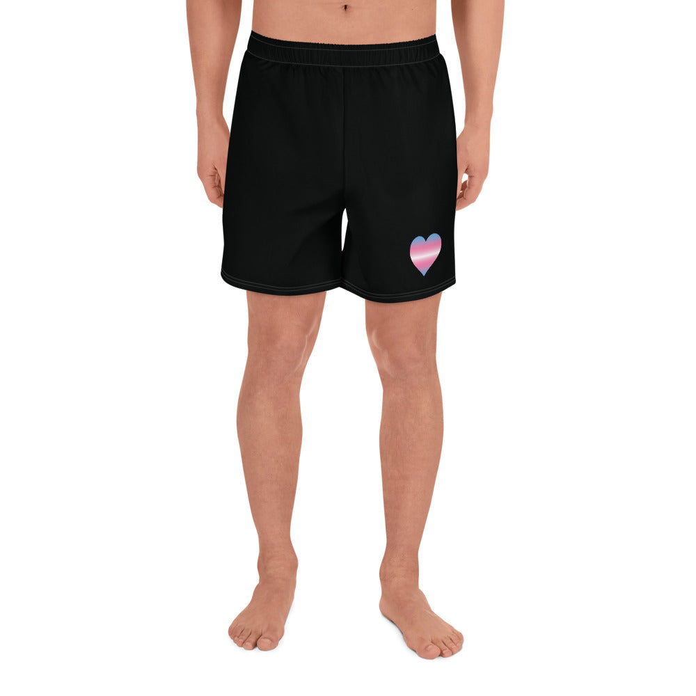 Transgender Heart All-Over Print Men's Athletic Long Shorts