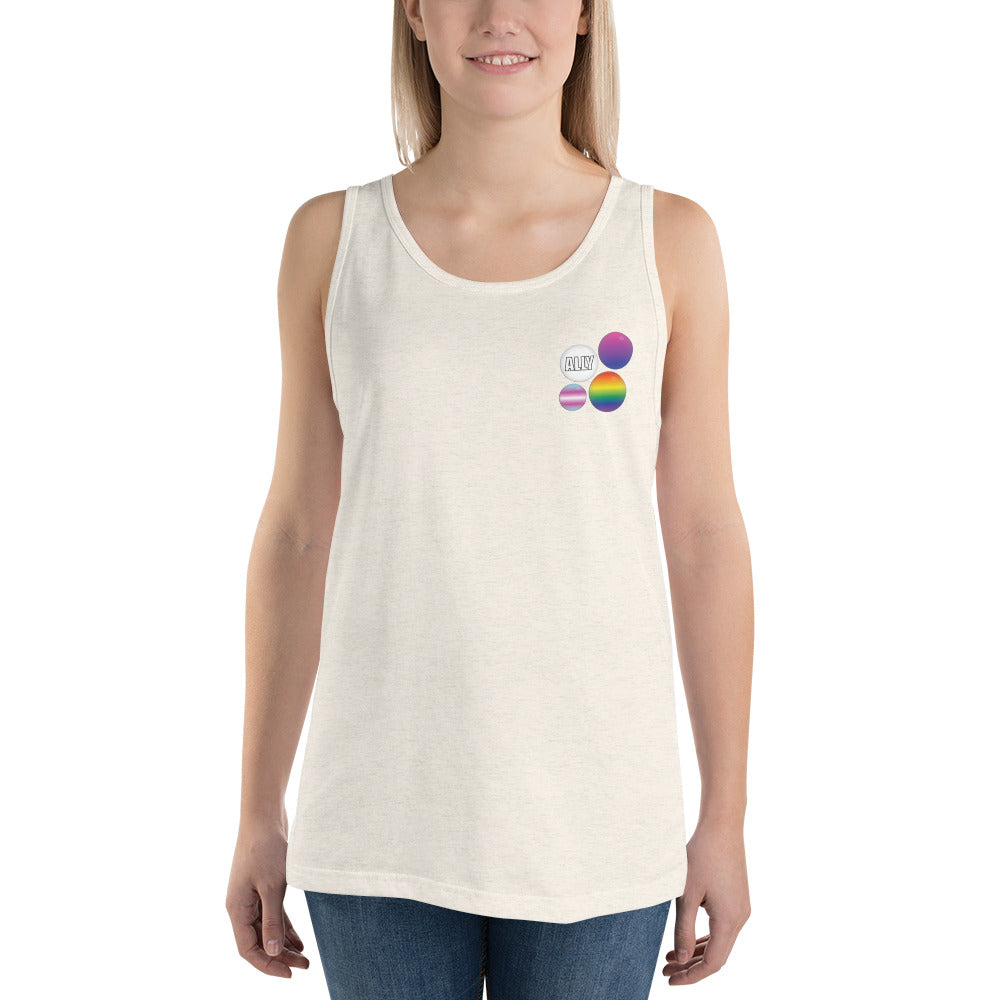 Ally Pride Button Unisex Tank Top