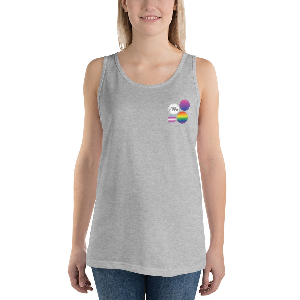 Ally Pride Button Unisex Tank Top