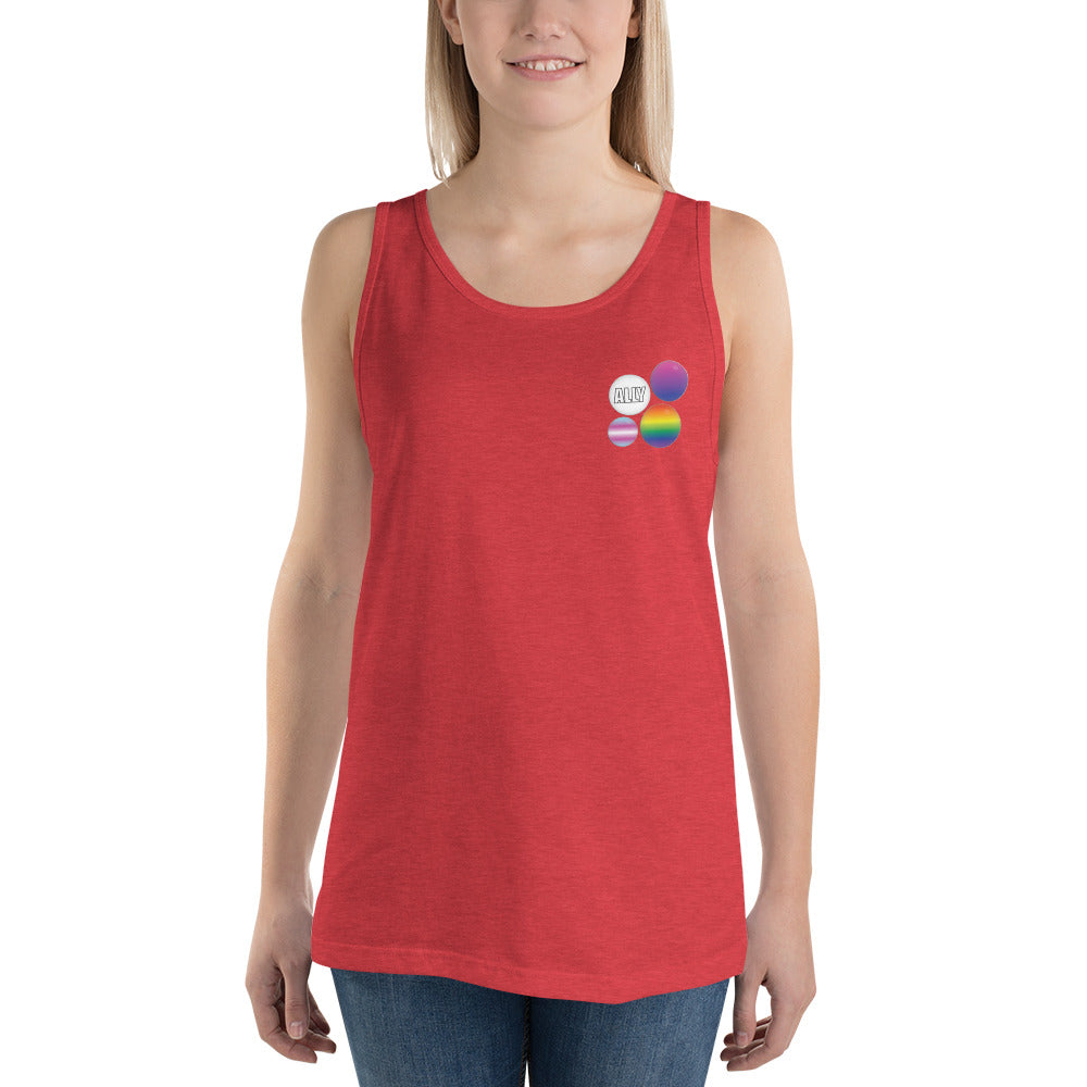 Ally Pride Button Unisex Tank Top