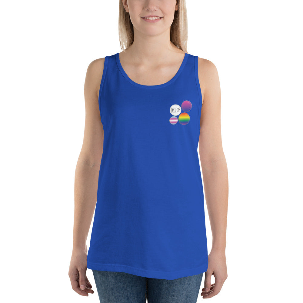 Ally Pride Button Unisex Tank Top