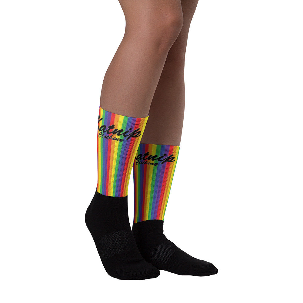 Rainbow Black foot socks