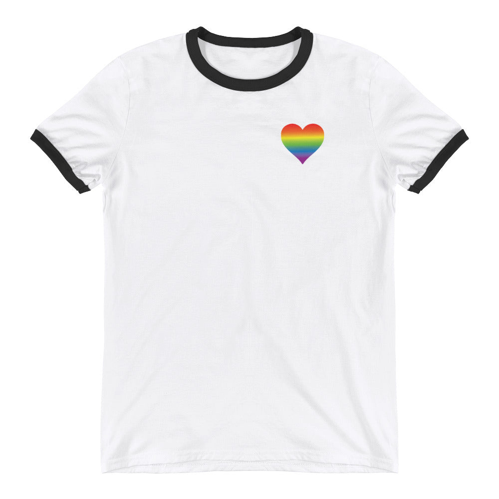 Rainbow Heart Ringer T-Shirt