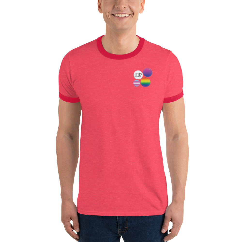Ally Pride Button Ringer T-Shirt
