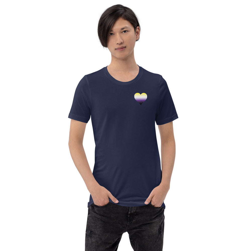 Non-binary Heart Short-Sleeve Unisex T-Shirt