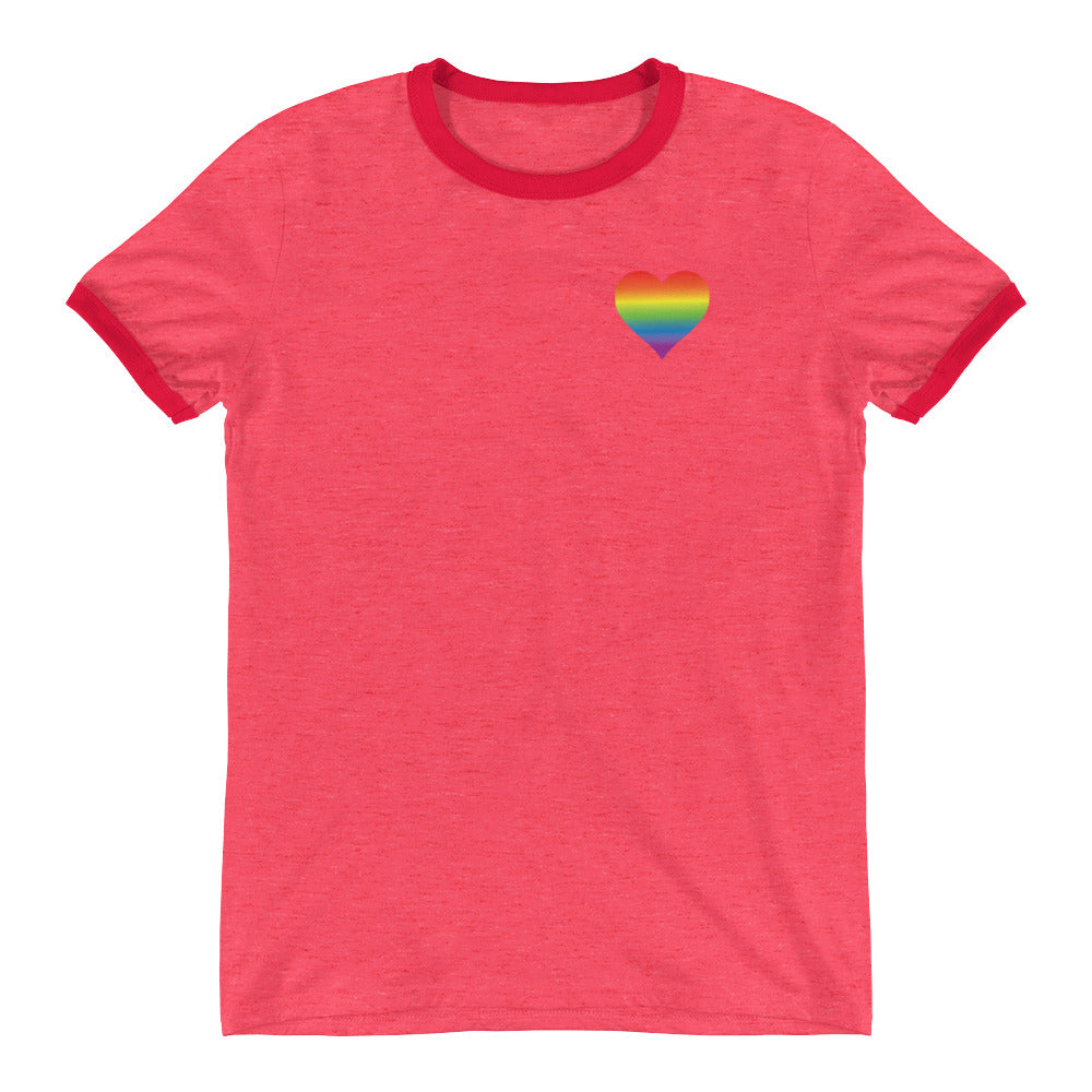 Rainbow Heart Ringer T-Shirt