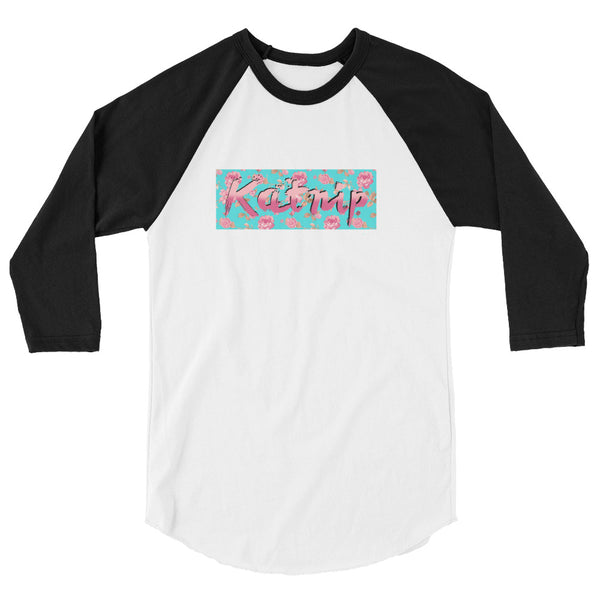 Floral 3/4 sleeve raglan shirt