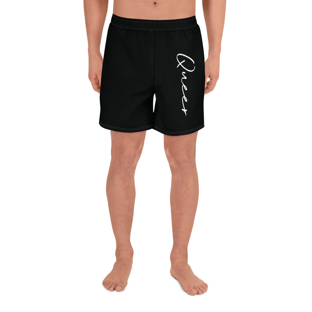 Queer All-Over Print Men's Athletic Long Shorts