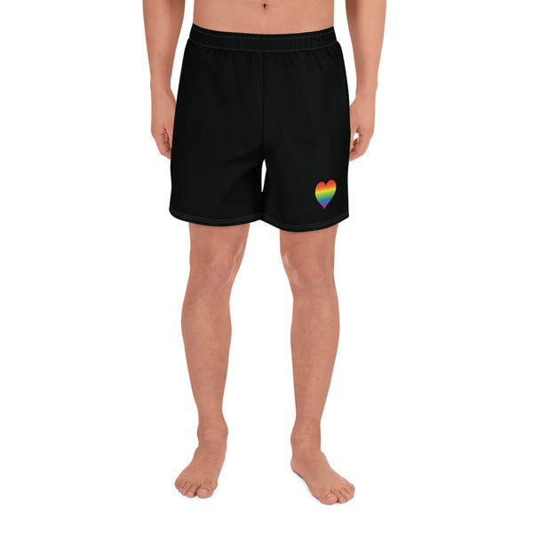 Gay Heart All-Over Print Men's Athletic Long Shorts