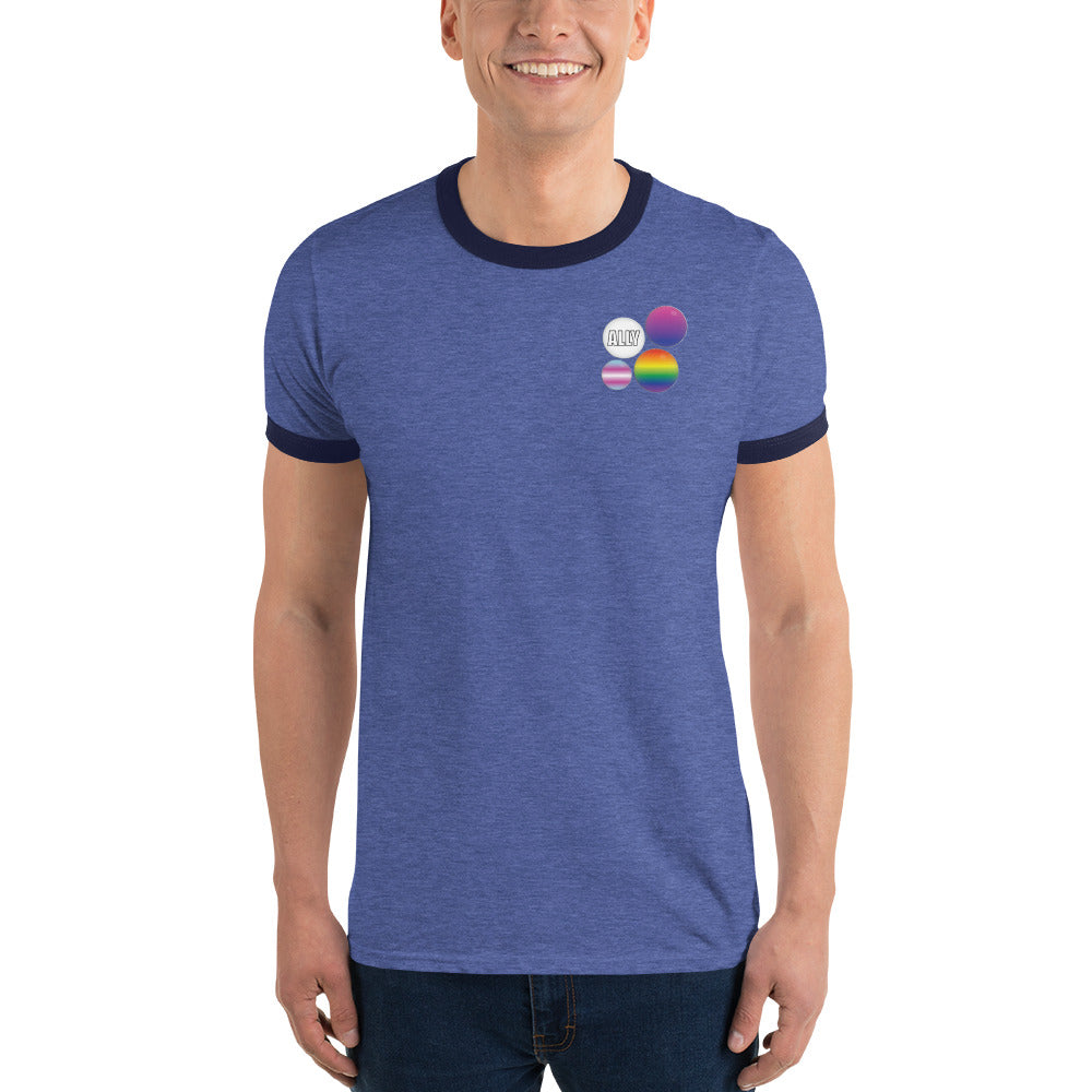 Ally Pride Button Ringer T-Shirt