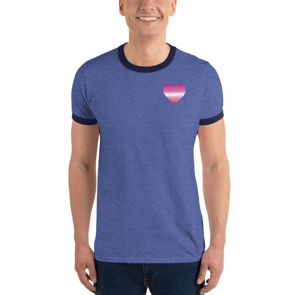 Lesbian Heart Ringer T-Shirt