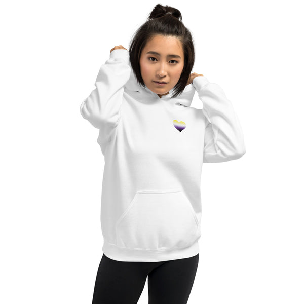 Non-binary Heart Unisex Hoodie