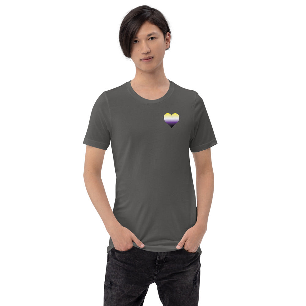 Non-binary Heart Short-Sleeve Unisex T-Shirt